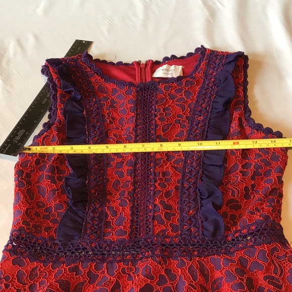 Mystic red & purple lace dress w/ peek-a-boo net - Picture 16 of 16